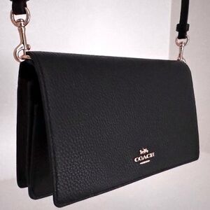 COACH Anna In Black Smooth Pebbled Leather